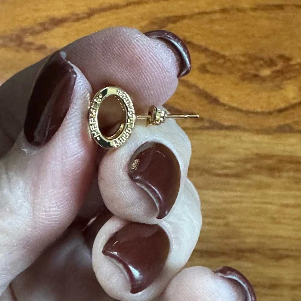 ❤️ Black “H” Enamel &‎ Gold Post Earrings